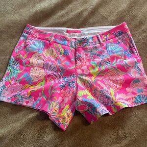 Lilly Pulitzer Pink and Yellow Floral Women's Shorts